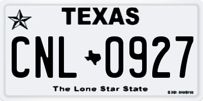 TX license plate CNL0927