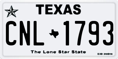 TX license plate CNL1793