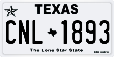 TX license plate CNL1893