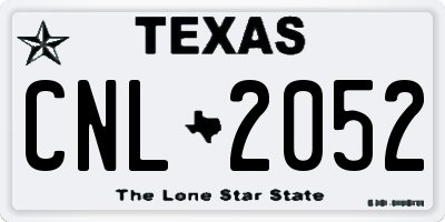 TX license plate CNL2052