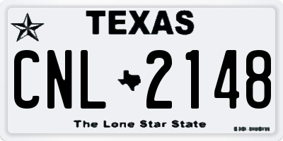 TX license plate CNL2148