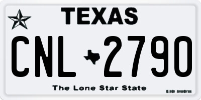TX license plate CNL2790
