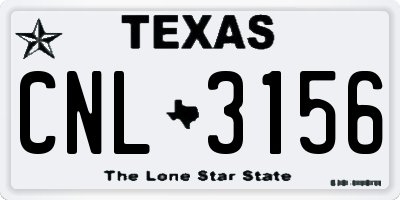 TX license plate CNL3156