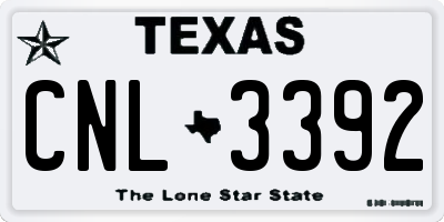 TX license plate CNL3392