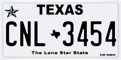 TX license plate CNL3454
