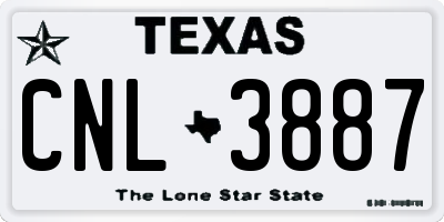 TX license plate CNL3887