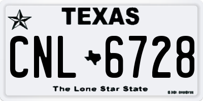 TX license plate CNL6728