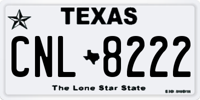 TX license plate CNL8222