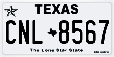 TX license plate CNL8567