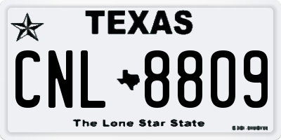 TX license plate CNL8809