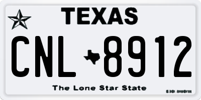 TX license plate CNL8912