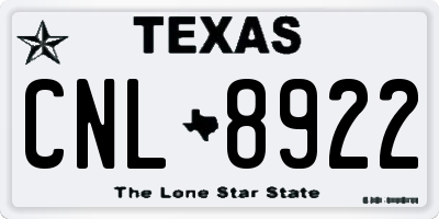 TX license plate CNL8922