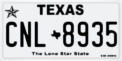 TX license plate CNL8935