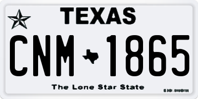 TX license plate CNM1865