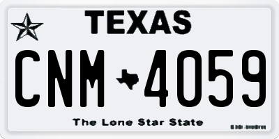 TX license plate CNM4059