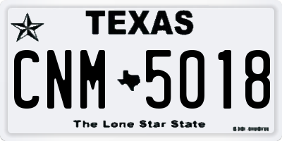 TX license plate CNM5018