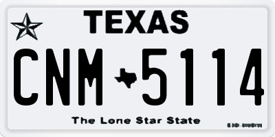 TX license plate CNM5114