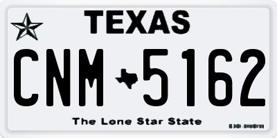 TX license plate CNM5162