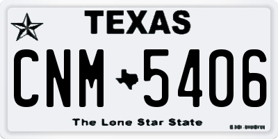 TX license plate CNM5406