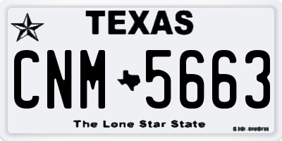 TX license plate CNM5663