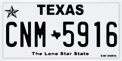 TX license plate CNM5916