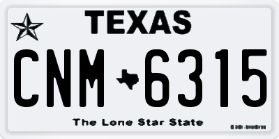 TX license plate CNM6315