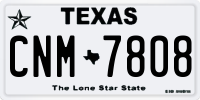 TX license plate CNM7808