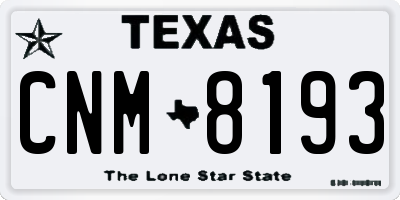 TX license plate CNM8193