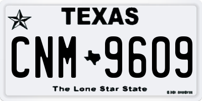 TX license plate CNM9609