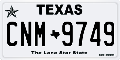 TX license plate CNM9749