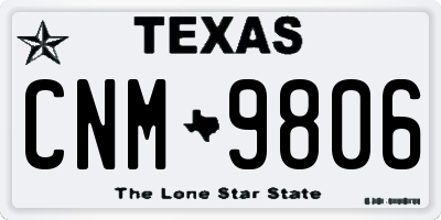 TX license plate CNM9806