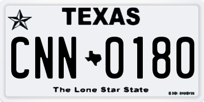 TX license plate CNN0180