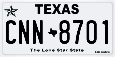 TX license plate CNN8701