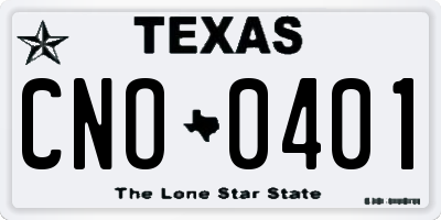 TX license plate CNO0401