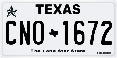 TX license plate CNO1672