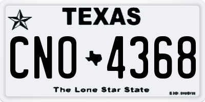 TX license plate CNO4368
