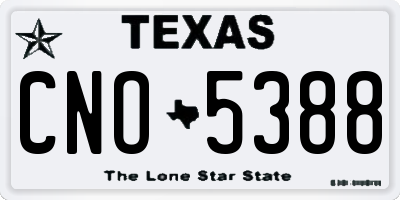 TX license plate CNO5388