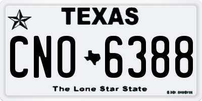TX license plate CNO6388