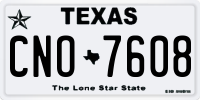 TX license plate CNO7608