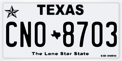TX license plate CNO8703