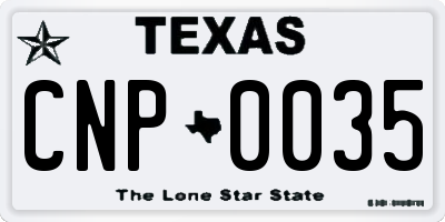 TX license plate CNP0035