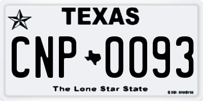 TX license plate CNP0093