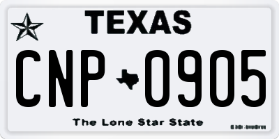 TX license plate CNP0905