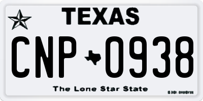 TX license plate CNP0938
