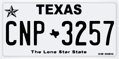 TX license plate CNP3257