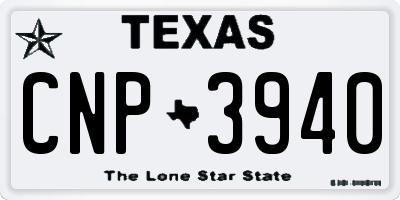 TX license plate CNP3940