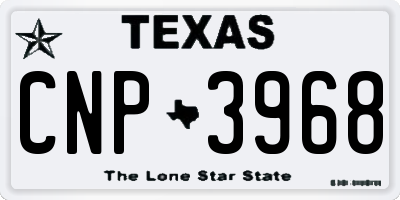 TX license plate CNP3968