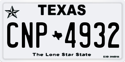 TX license plate CNP4932