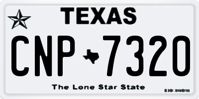 TX license plate CNP7320