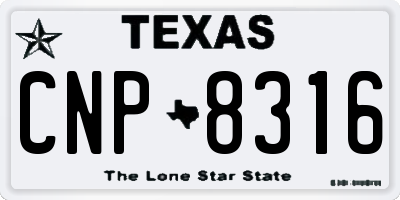 TX license plate CNP8316